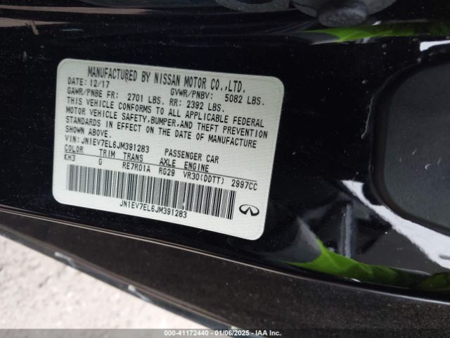 JN1EV7EL6JM391283 Infiniti Q60 3.0t Luxe
