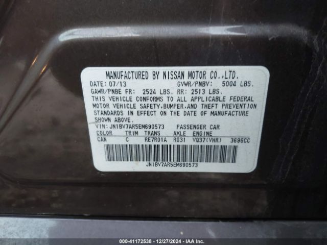 JN1BV7AR5EM690573 Infiniti Q50 Premium