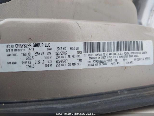 2C4RDGBG6ER229813 Dodge Grand Caravan Se 30th Anniversary
