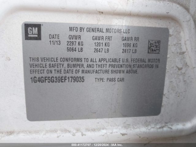 1G4GF5G39EF179035 Buick Lacrosse Premium Ii Group