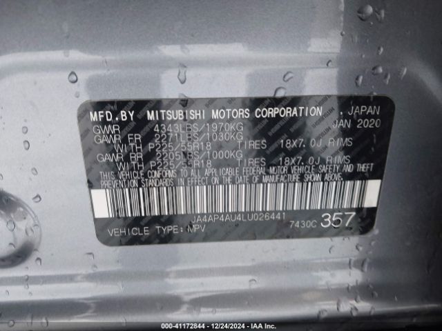 JA4AP4AU4LU026441 Mitsubishi Outlander Sport 2.0 Se