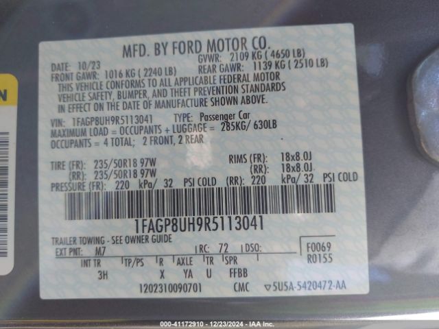 1FAGP8UH9R5113041 Ford Mustang Ecoboost Premium