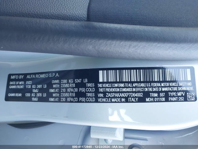 Alfa Romeo 2023 2023 ZASPAKANXP7D64002 Image 9