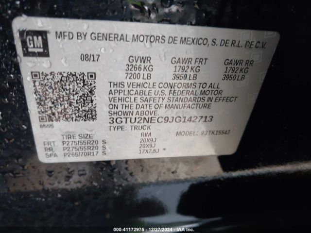 3GTU2NEC9JG142713 GMC Sierra 1500 Slt