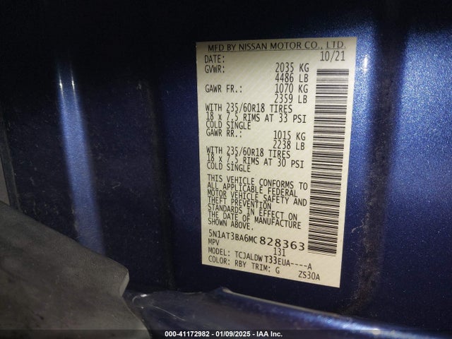 5N1AT3BA6MC828363 Nissan 2021