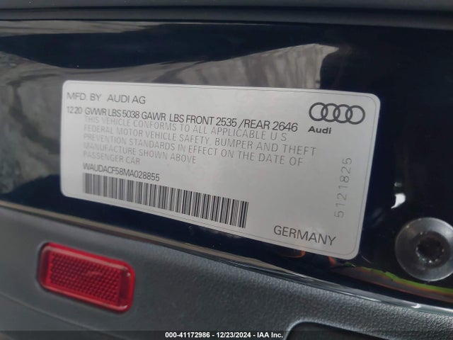 WAUDACF58MA028855 Audi A5 Sportback Premium 45 Tfsi Quattro S Tronic