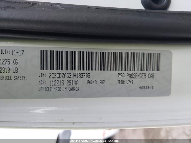 Dodge Challenger Sxt 2018 2C3CDZAG3JH183705 Image 9