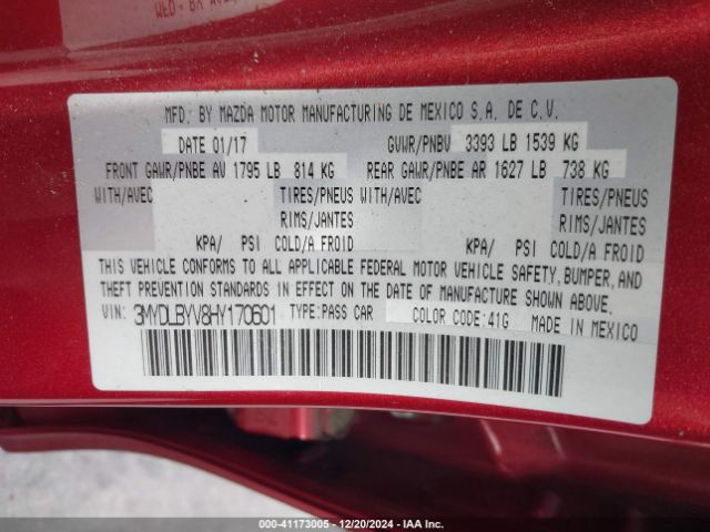 3MYDLBYV8HY170601 Toyota YARIS IA