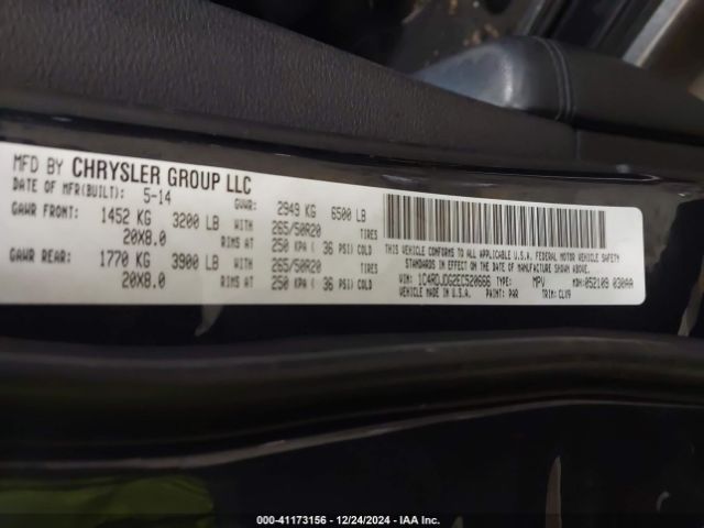 1C4RDJDG2EC520666 Dodge DURANGO LIMITED