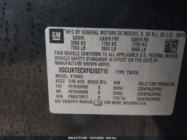 3GCUKTECXFG392716 Chevrolet Silverado 1500 High Country