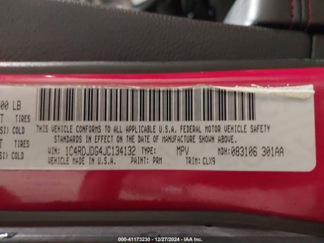 1C4RDJDG4JC134132 Dodge Durango Gt Awd