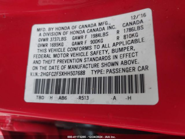 2HGFC2F5XHH507688 Honda Civic Lx