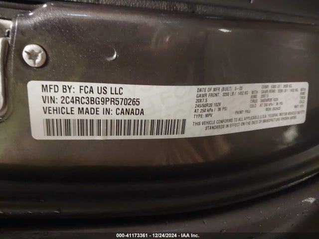 Chrysler Pacifica Touring L Awd 2023 2C4RC3BG9PR570265 Image 9