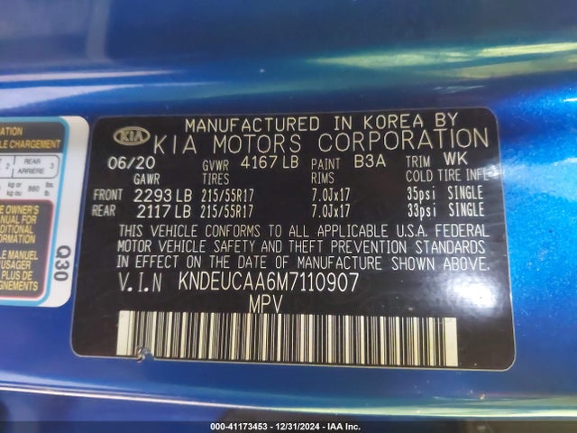 KIA SELTOS S 2021 KNDEUCAA6M7110907 Image 9