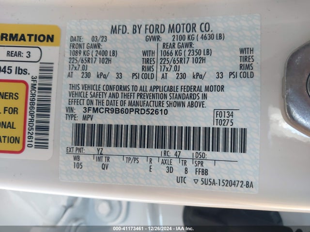Ford Bronco Sport Big Bend 2023 3FMCR9B60PRD52610 Image 9