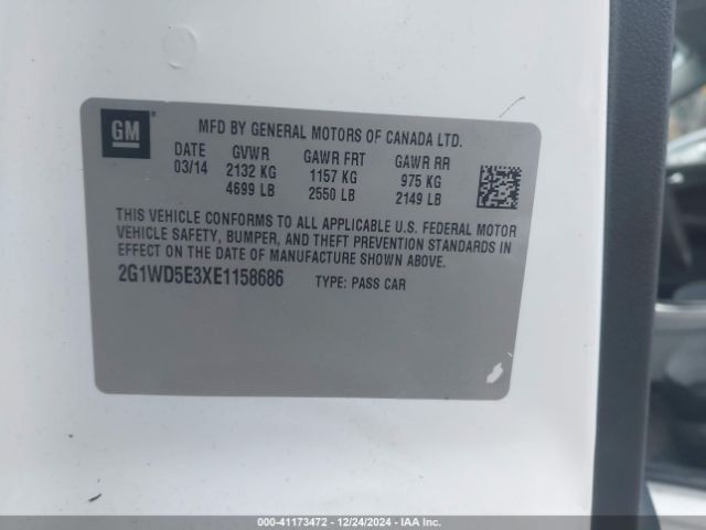 2G1WD5E3XE1158686 Chevrolet IMPALA LIMITED POLICE