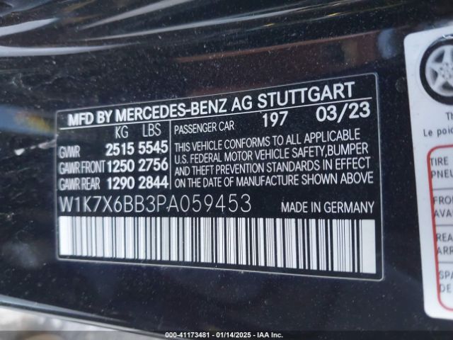 W1K7X6BB3PA059453 Mercedes-Benz Amg Gt 53 4-door Coupe