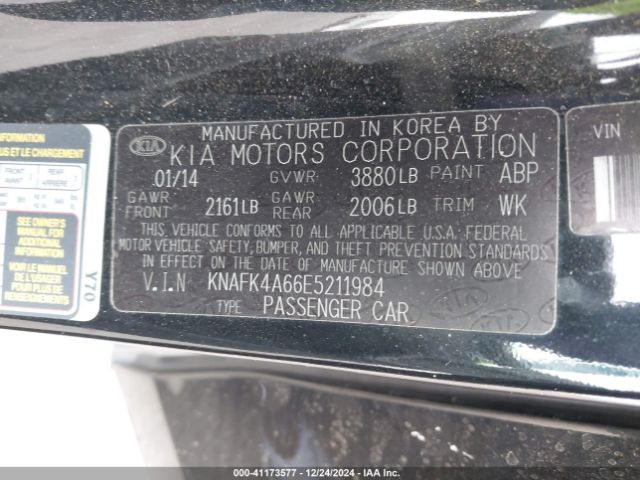 KNAFK4A66E5211984 KIA FORTE LX