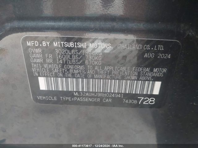 2024 MITSUBISHI MIRAGE ML32AUHJ9RH024941 Photo 8