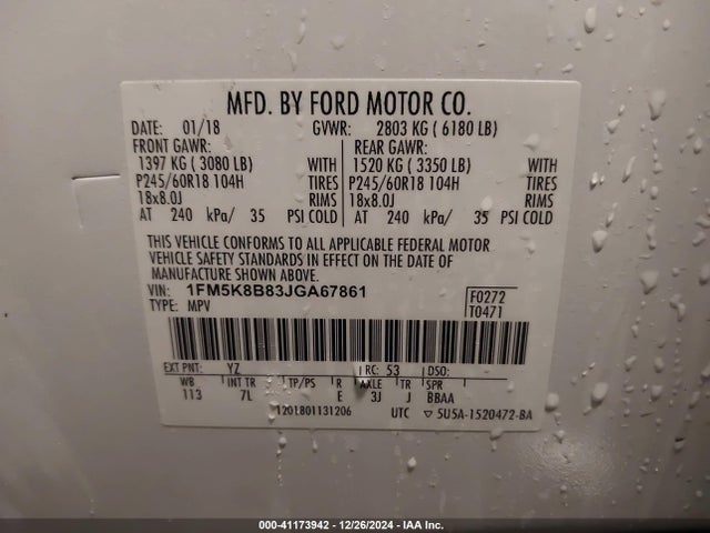 Ford Explorer 2018 1FM5K8B83JGA67861 Image 9