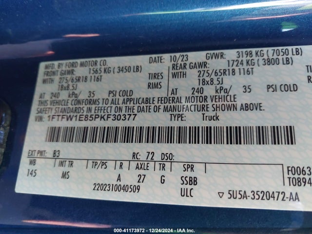 Ford F-150 Xlt 2023 1FTFW1E85PKF30377 Image 9