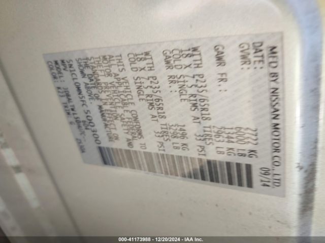 5N1CL0MN5FC500300 Infiniti Qx60 Hybrid