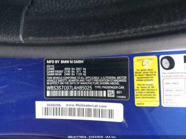WBS3S7C07LAH85025 BMW M4 Cs