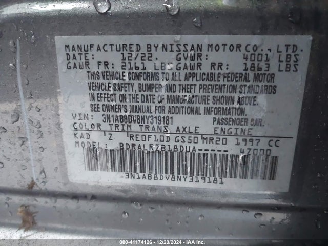 Nissan Sentra Sr Xtronic Cvt 2022 3N1AB8DV8NY319181 Image 9