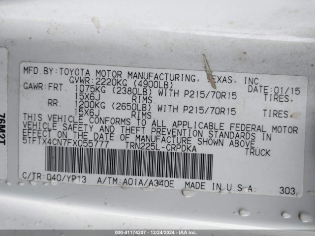 5TFTX4CN7FX055777 Toyota Tacoma