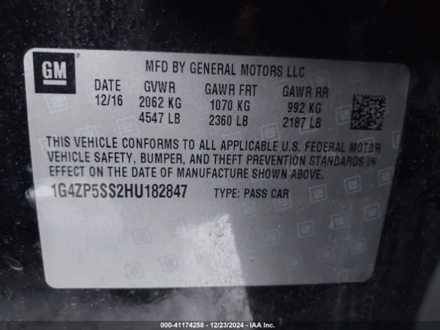 1G4ZP5SS2HU182847 Buick Lacrosse Essence