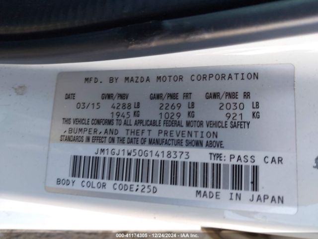 JM1GJ1W50G1418373 Mazda Mazda6 I Grand Touring