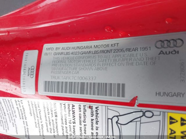2012 AUDI TTS TRUK1AFK7C1006337 Photo 8