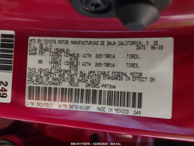3TMCZ5AN1LM346697 Toyota Tacoma Trd Off-road