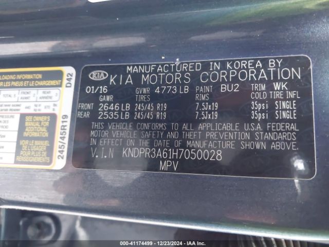 KNDPR3A61H7050028 KIA Sportage Sx Turbo