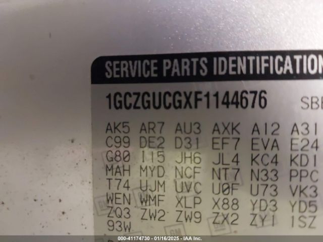 1GCZGUCGXF1144676 Chevrolet Express 3500 Work Van