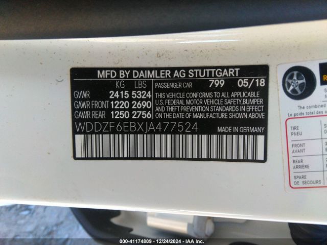 WDDZF6EBXJA477524 Mercedes-Benz Amg E 43 4matic