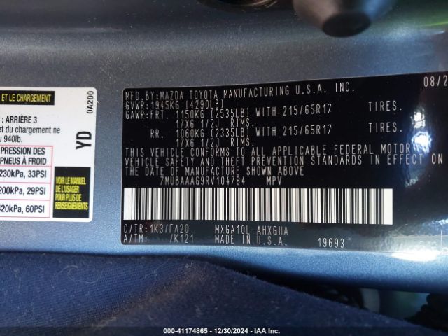 7MUBAAAG9RV104784 Toyota Corolla Cross Le