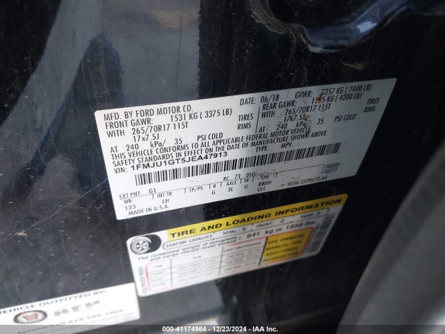 1FMJU1GT5JEA47913 Ford Expedition Xl