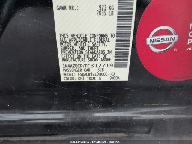 1N4AZ0CP7FC312719 Nissan LEAF S