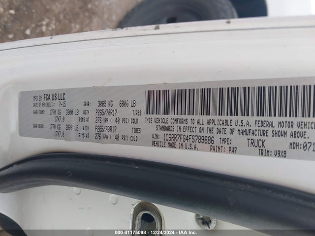 Продажа на аукционе авто 2015 Ram 1500 Tradesman, vin: 1C6RR7FG4FS789686, номер лота: 41175098