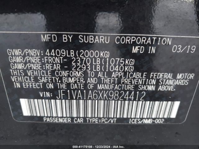JF1VA1A6XK9824412 Subaru WRX