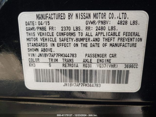 JN1BV7AP7FM344783 Infiniti Q50 SPORT