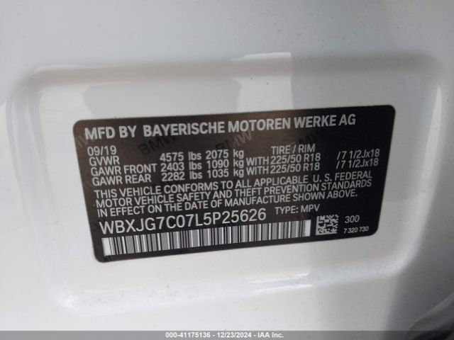 WBXJG7C07L5P25626 BMW X1 Sdrive28i