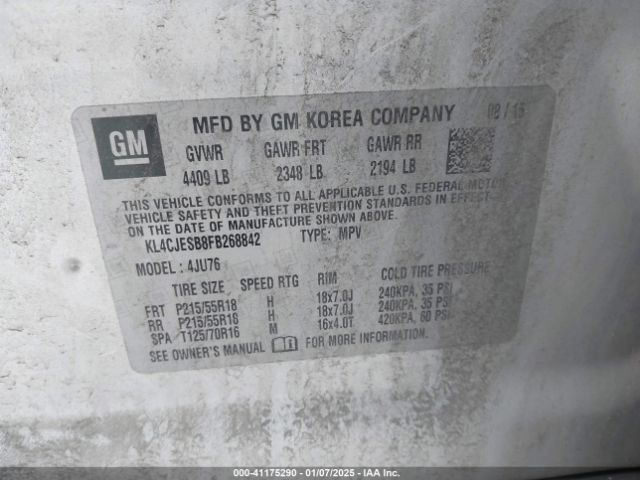 KL4CJESB8FB268842 Buick Encore