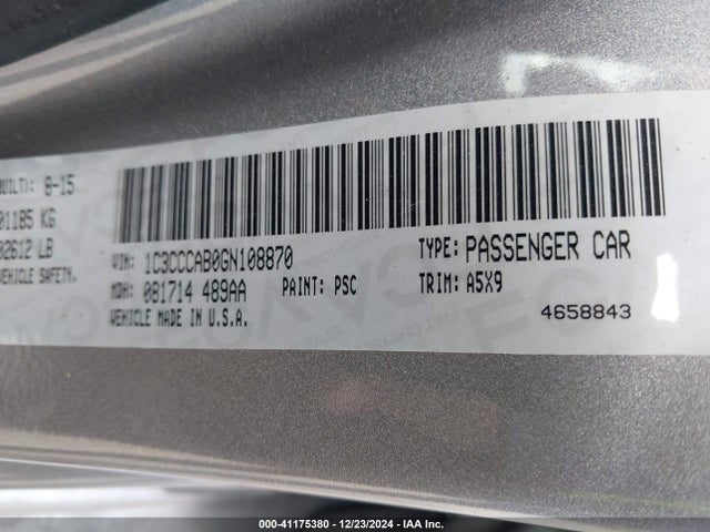 1C3CCCAB0GN108870 Chrysler 200 Limited