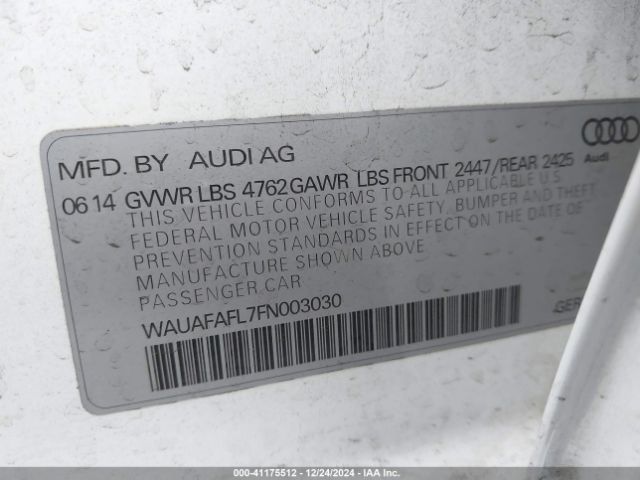 WAUAFAFL7FN003030 Audi A4 2.0t Premium