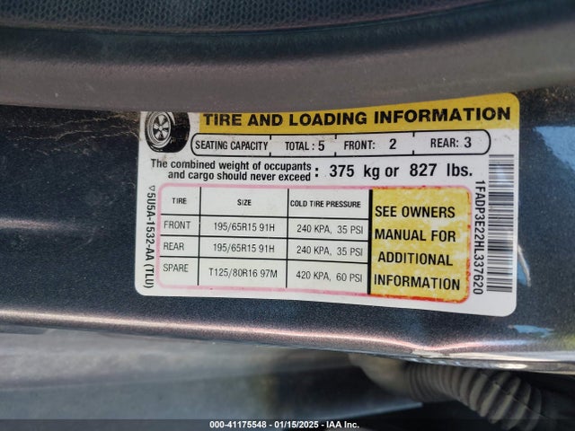 Ford 2.0l gdi 2017 1FADP3E22HL337620 Image 9