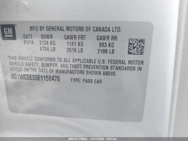 2G1WC5E33E1150478 Chevrolet Impala Limited Ltz
