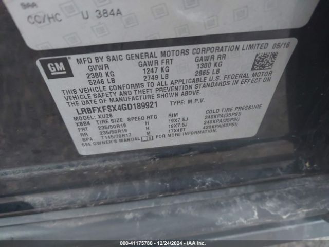LRBFXFSX4GD189921 Buick Envision Premium Ii
