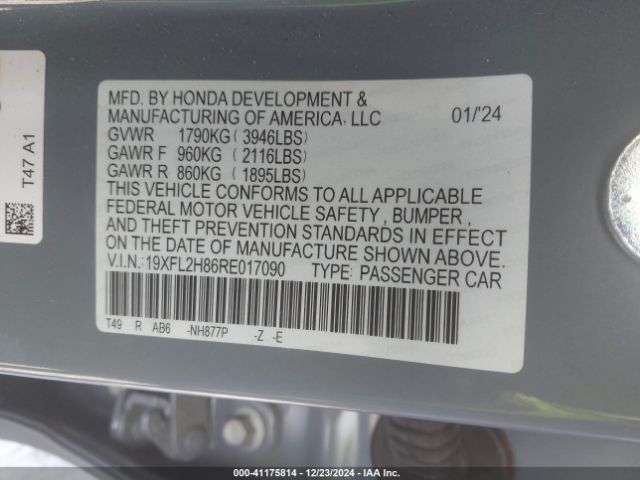 2024 HONDA CIVIC 19XFL2H86RE017090 Photo 8